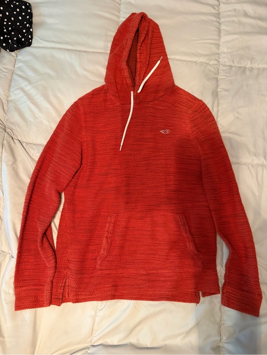 Hollister Sweaters - Hollister Red Knit Hooded Pullover Sweater